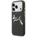 Case Karl Lagerfeld IML Choupettes Karl  Script Logo MagSafe for iPhone 17 Pro Max black - imagine 2