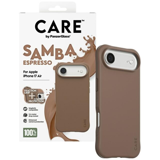 Case CARE by PanzerGlass Fashionable Samba MagSafe for iPhone Air espresso - imagine 4