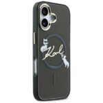 Case Karl Lagerfeld IML Choupettes Karl  Script Logo MagSafe for iPhone 17 black - imagine 4