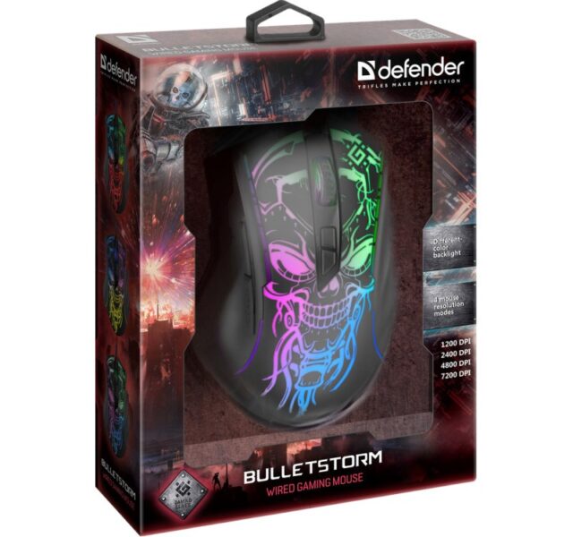Gaming  optic  wired mouse  DEFENDER GM-928 BULLETSTORM 7200dpi 7P illuminate - imagine 6
