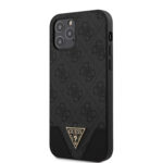 Guess PU 4G Triangle Zadní Kryt pro iPhone 12/12 Pro 6.1 Grey