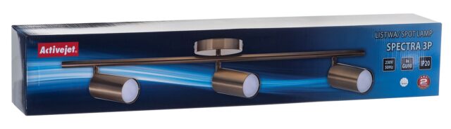 Activejet SPECTRA triple gold ceiling wall lamp strip spotlight GU10 for living room - imagine 7