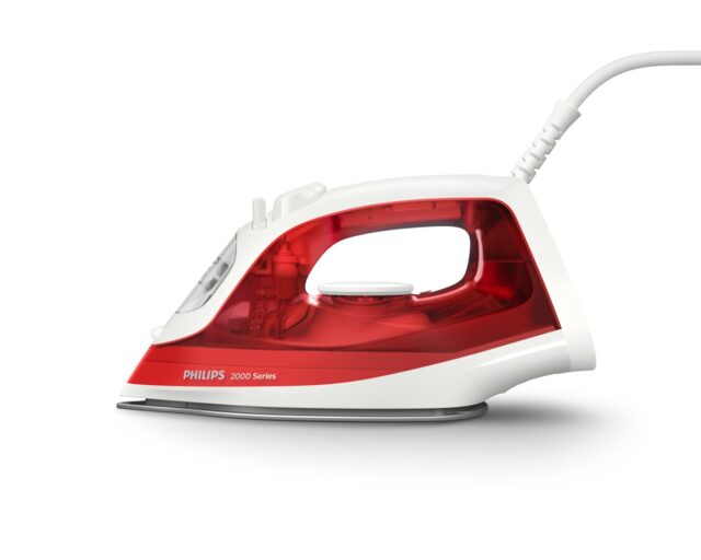 Philips 2000 series DST2010/40 iron Steam iron Non-stick soleplate Red  White - imagine 5