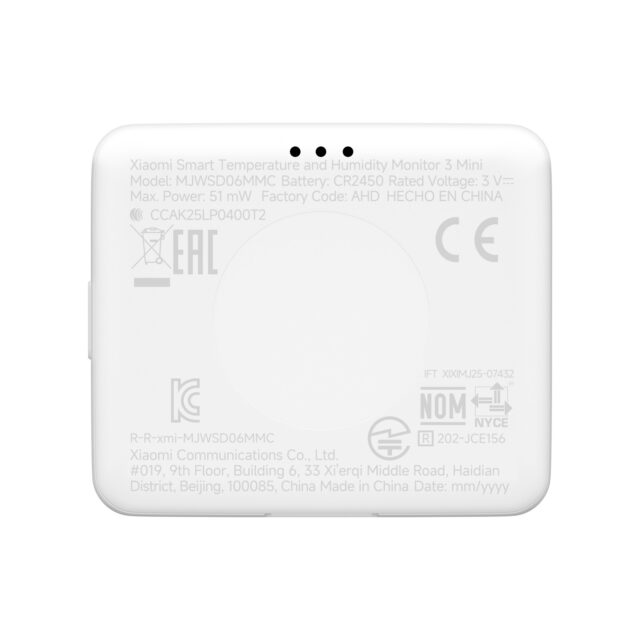 Xiaomi Mi Temperature and Humidity Monitor 3 Mini White - imagine 6