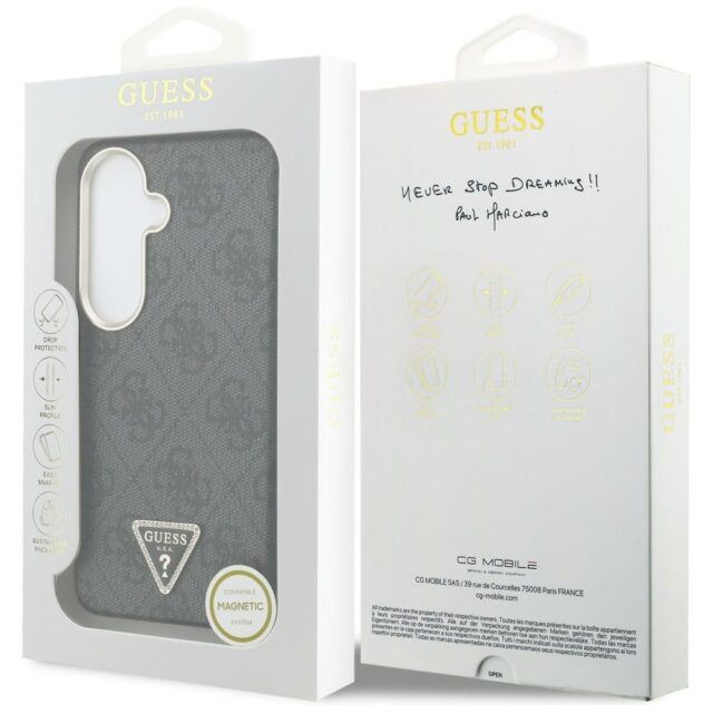 Case Guess 4G Triangle Logo MagSafe for   Samsung Galaxy S26 black - imagine 9