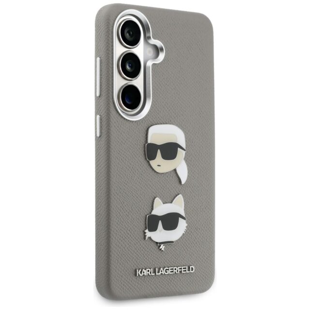 Case Karl Lagerfeld Saffiano Double      Heads Metal for Samsung Galaxy S26 silver - imagine 4