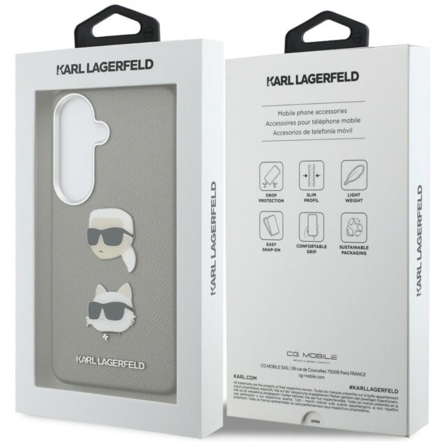 Case Karl Lagerfeld Saffiano Double      Heads Metal for Samsung Galaxy S26 silver - imagine 8