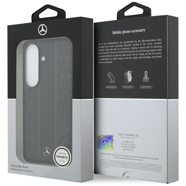 Case Mercedes Laurel Leaves Vertical     Stripes MagSafe for Samsung Galaxy S26 black - imagine 8