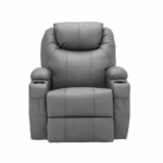 EXTRALINK FOTEL WYPOCZYNKOWY MASUJĄCY Z PODNÓŻKIEM CIEMNY SZARY - imagine 2