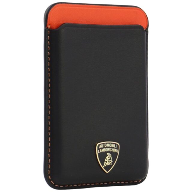 Magnetic Wallet Lamborghini Urus D8  Genuine Leather MagSafe orange - imagine 3