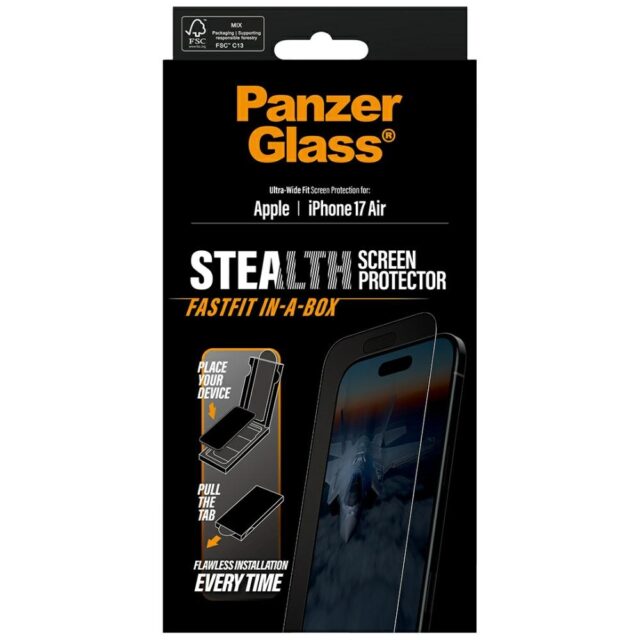 PanzerGlass Stealth Ultra-Wide Fit Fastfit Tempered Glass for iPhone Air - imagine 5