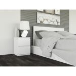 Topeshop M2 BIEL nightstand/bedside table 2 drawer(s) White - imagine 6
