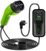 Qoltec 52465 Mobile charger for EV 2-in-1 Type2 with regulation | 3.5kW | 230V | LCD | Portable | Wallbox | 5m - imagine 4