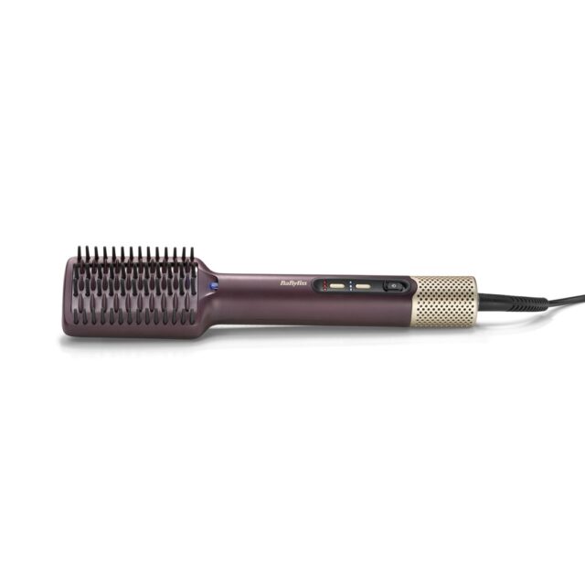 BaByliss Air Power AS6400E hair styling tool Straightening brush Airflow Maroon 900 W 2.5 m - imagine 9
