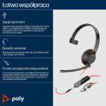 Poly Blackwire 5210 Monaural USB-C Headset +3.5mm Plug +USB-C/A Adapter (Bulk) - imagine 2