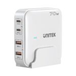 GaN network charger - Unitek P1228AWH01-EU | 70W 2x USB-C 2x USB-A