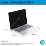 HP OmniBook 7 AI 14-fr0220nw Ultra 5 225U 14 2K OLED 300nits LBL 16GB LPDDR5-7467 SSD512 Intel Graphics Cam 5 Mpx IR 68Wh Win11 Glacial Silver 2Y - imagine 6