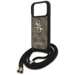 Case Guess 4G Big Logo Cord Stap         Crossbody for iPhone 17 Pro brown - imagine 5