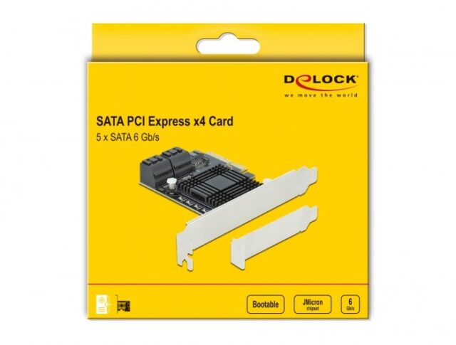 DeLOCK 5 port SATA PCI Express x4 Card - Low Profile Form Factor - imagine 4