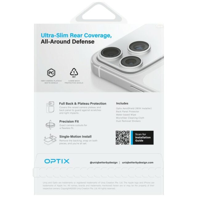 Ochrona modułu aparatu i tylnego panelu   UNIQ Optix Aeroshield+ Camera Module Protector do iPhone 17 Pro Max przezroczysty - imagine 8