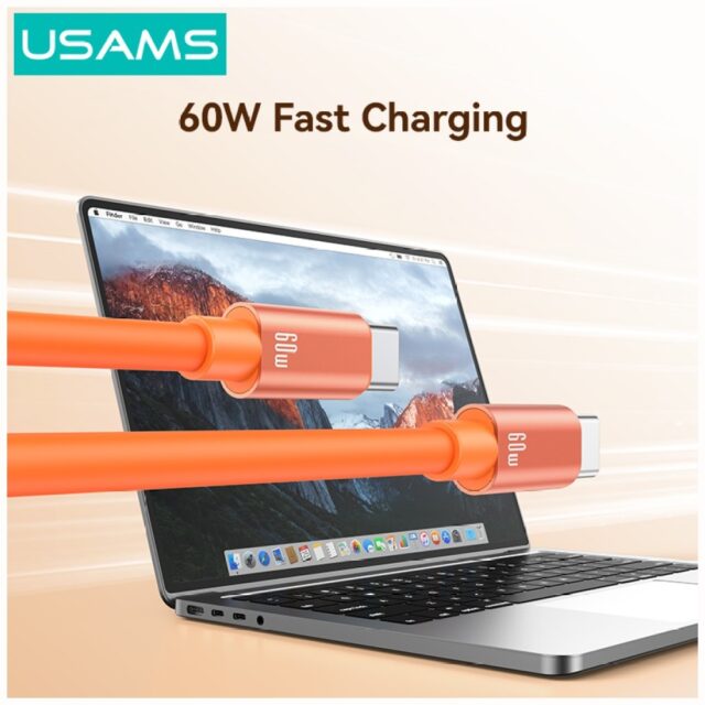 Cable USAMS U97 60W USB-C to USB-C handstrap 30cm tarnish - imagine 2