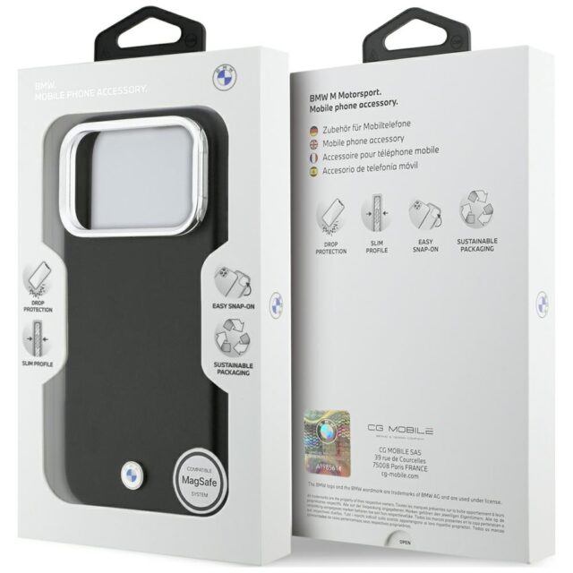 Etui BMW M Sign Metal Logo MagSafe do     iPhone 17 Pro czarny - imagine 8