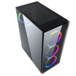 Gembird CCC-FC-1500RGB computer case Midi Tower Black  Transparent - imagine 4