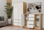 ARTISAN 2-DOOR 4-DRAWER CHEST OF DRAWERS/WHITE - imagine 9