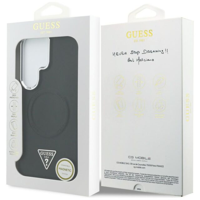 Case Guess Embossed Ring Triangle Logo   MagSafe for Samsung Galaxy S26 Ultra black - imagine 8
