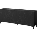 MARMO 3D chest of drawers 200x45x80 5 cm matte black/marble black