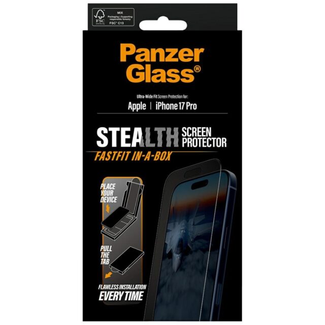 PanzerGlass Stealth Ultra-Wide Fit Fastfit Tempered Glass for iPhone 17 Pro - imagine 5