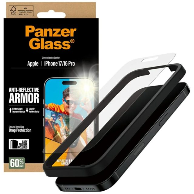 PanzerGlass Armor Anti-Reflective Tempered Glass for iPhone 17 / 16 Pro - imagine 4