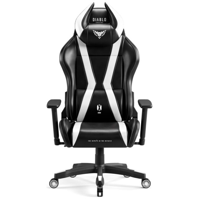 Gaming chair Diablo Chairs X-Horn 2.0 Normal Size black-white - imagine 2