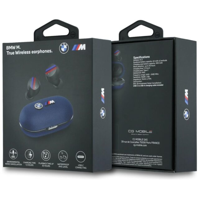 Headphones Bluetooth TWS BMW Metal Logo ENC blue - imagine 6