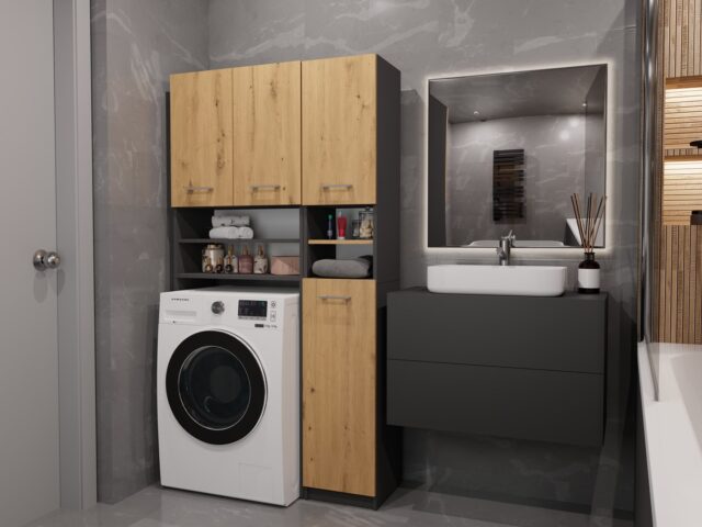 Topeshop Z.MARPOL ANT/ART bathroom storage cabinet - imagine 3