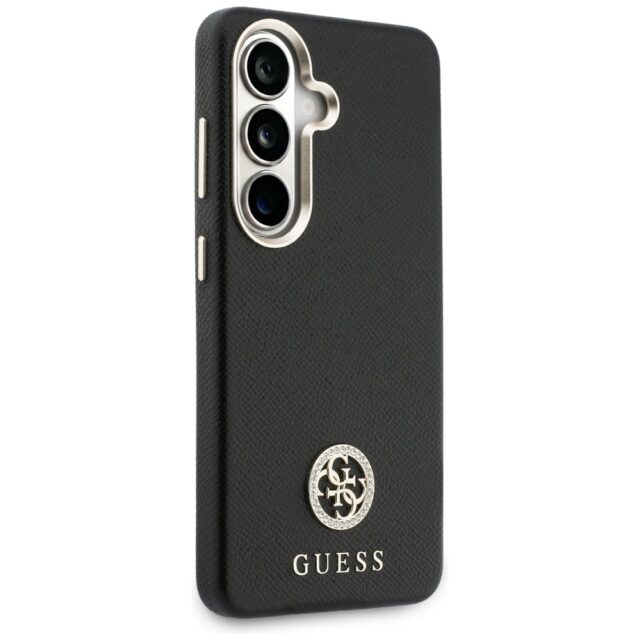 Case Guess Rhinestone Round Logo MagSafe for Samsung Galaxy S26 black - imagine 4