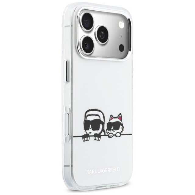 Etui Karl Lagerfeld IML Karl & Choupette  Peekaboo Logo MagSafe do iPhone 17 Pro biały - imagine 4