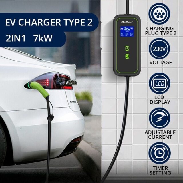 Qoltec Mobile charger for EV cars 2-in-1 Type 2 7kW 230V CEE 3 PIN - imagine 7