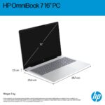 HP OmniBook 7 16-az0222nw Core 5 210H 16 2K 300nits AG 16GB DDR5 5200 SSD512 Intel Graphics Cam 5 Mpx IR 70Wh Win11 Glacial Silver 2Y - imagine 6
