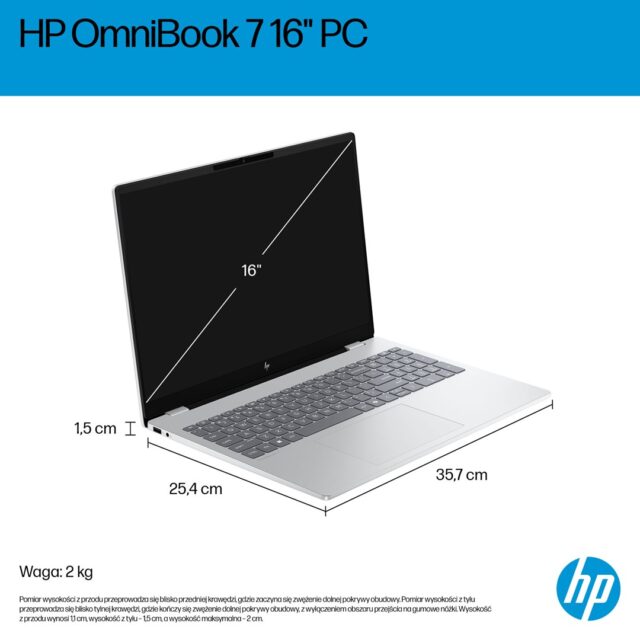 HP OmniBook 7 16-az0222nw Core 5 210H 16 2K 300nits AG 16GB DDR5 5200 SSD512 Intel Graphics Cam 5 Mpx IR 70Wh Win11 Glacial Silver 2Y - imagine 6