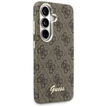 Guess PU 4G Script Metal Logo Magnetic Zadní Kryt pro Samsung Galaxy S26 Brown - imagine 5
