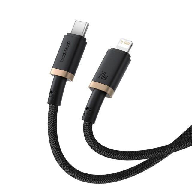 Baseus Dura USB-C - iP - USB-C to Lightning (7-pin) cable  20 W  2 m (black  gold) - imagine 4