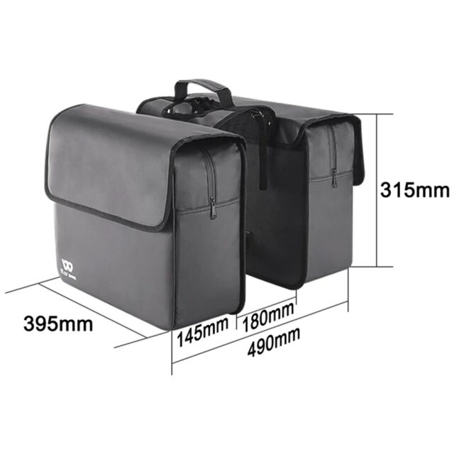 Bicycle Double Pannier Bag West Biking  36l black - imagine 4