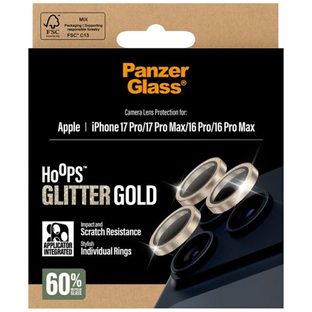 Tempered glass lens protector PanzerGlass Hoops Glitter for iPhone 17 Pro / 17 Pro Max / 16 Pro - imagine 5