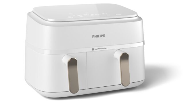 Philips 3000 series NA353/10 fryer Double 9 L Stand-alone 2750 W Hot air fryer Silver  White - imagine 2