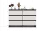 M6 MALWA CHEST OF DRAWERS 120 CM 6 DRAWERS ANTHRACITE/WHITE - imagine 5