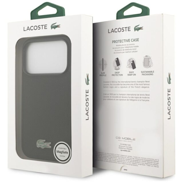 Lacoste Petit Pique Lacquer Logo MagSafe Case for iPhone 17 Pro Black - imagine 8