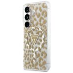 Case Guess IML Leopard Print Triangle    MagSafe for Samsung Galaxy S26 brown - imagine 2