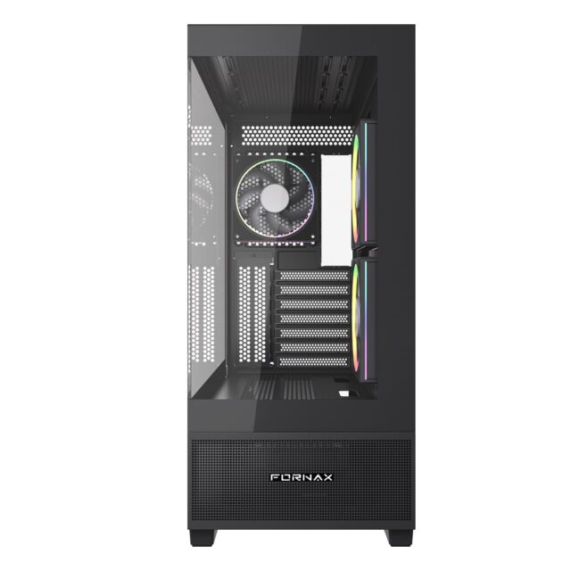Gembird Gaming case Fornax X550 aquarium type  ATX  2x USB 3.2 + 1x USB type-C  black - imagine 2