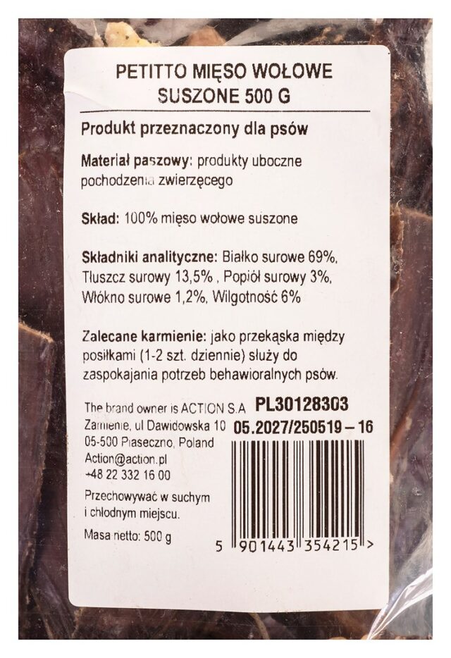 PETITTO Dried beef - dog treat - 500g - imagine 3